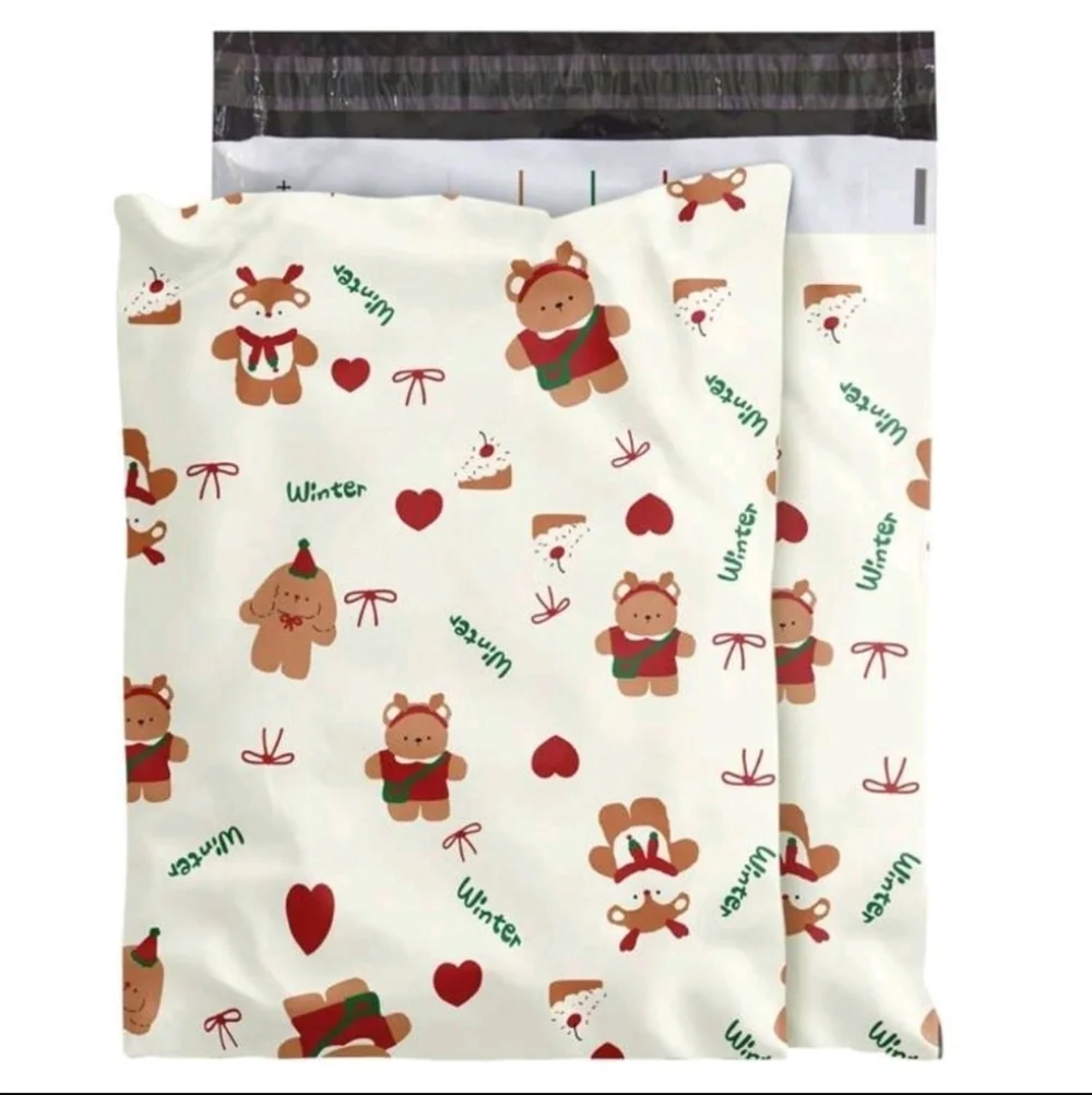 Christmas/Winter 20/ 10x13 Bear & Gingerbread Man Non Padded Polymailers